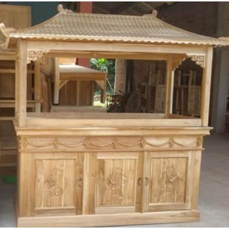 meja aquarium jati non warna hufet aquarium jati