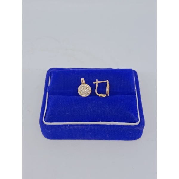 ANTING JEPIT PERAK ASLI 925 LAPIS EMAS/ANTING JEPIT BULAT DI*R MATA PUTIH/ANTING JEPIT ASLI SILVER/ANTING FASHION