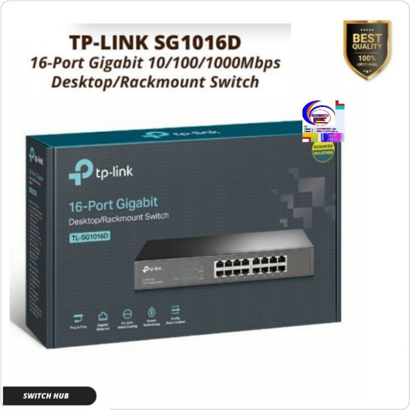 TP-LINK TL-SG1016D 16 Port Gigabit Desktop/Rackmount Switch Hub Tplink