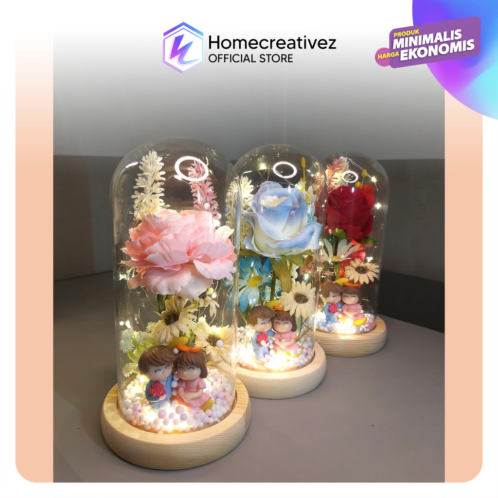 [HC] Lampu Hias LED Bunga Mawar Dekorasi Beauty And The Beast Rose - Pajangan Kado Hiasan Ruangan Kamar