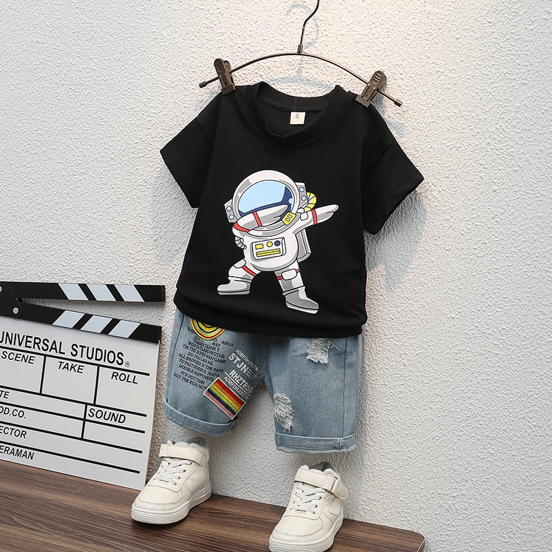 LittleAaron SET ASTRONOUT SPACE EBV Setelan Bayi Laki-laki Lengan Pendek Baju Anak Laki Laki