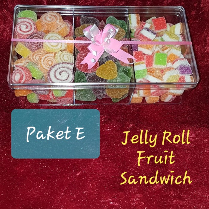 

✨READY✨ -Paket Permen Jelly Lebaran/ Parcel coklat Mix Jelly Toples sekat 3 /3E - Double Roll- 1.1.23