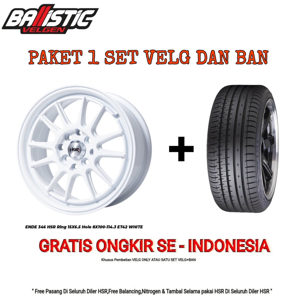 Paket Ganteng Mobil Honda Mobilio Memakai Velg HSR Ring 15 Lebar 65 Plus Ban 185/55 R15