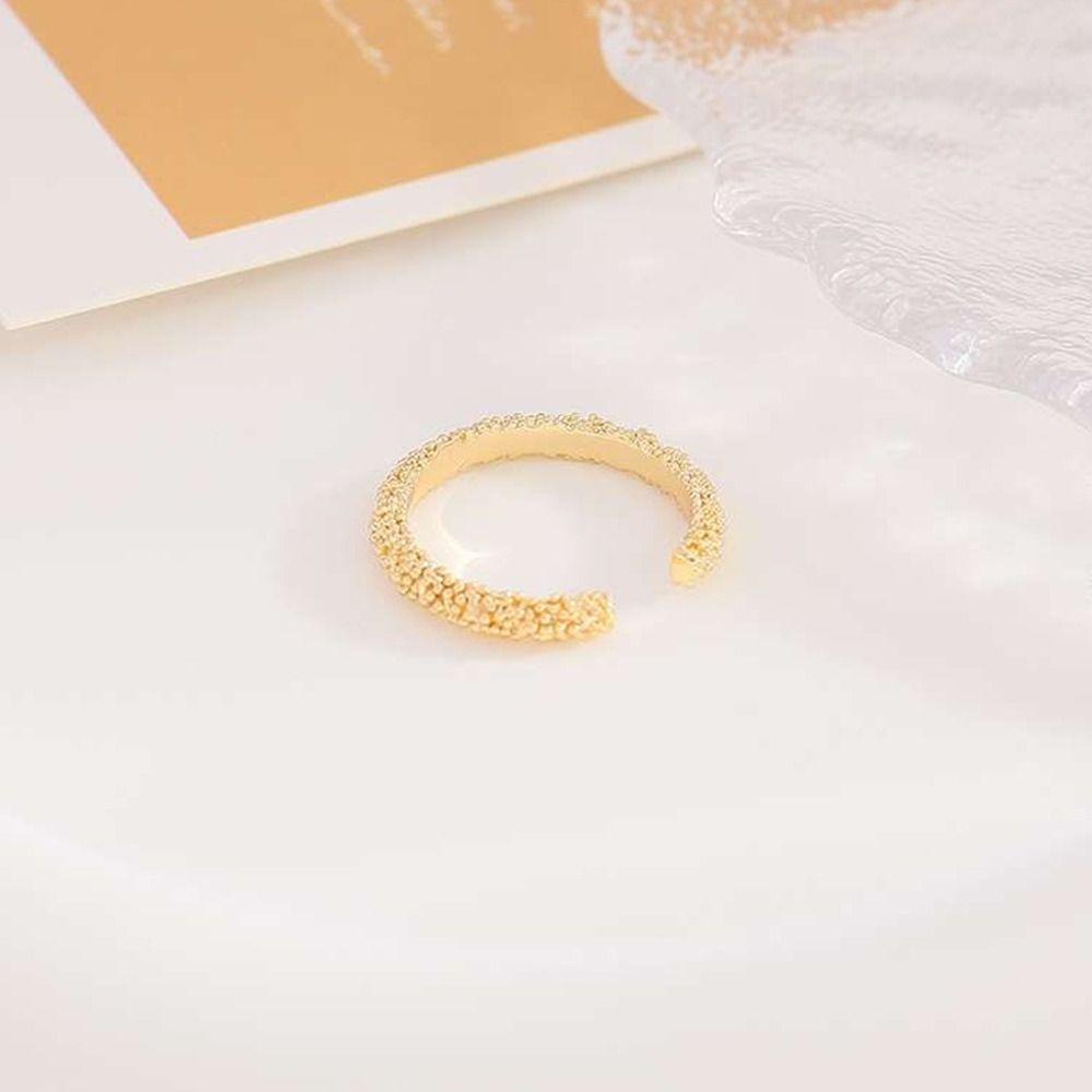 Mxbeauty Wanita Cincin Trendi Indah Chic Hati Niche Desain Kelinci Manis Warna-Warni Berlian Imitasi Pembukaan Cincin Gaya Korea Cincin