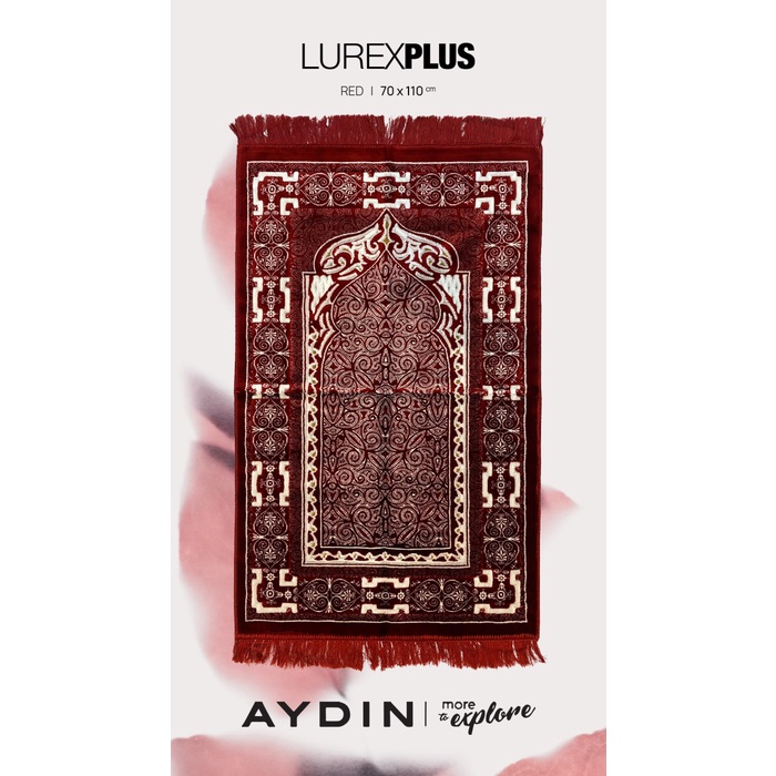 Sajadah Sajadah Turki Lembut Tebal Aydin Lurex Ultra Plus 70x110 Kubbah Tara - Kubbah Tara Red(A4L9)