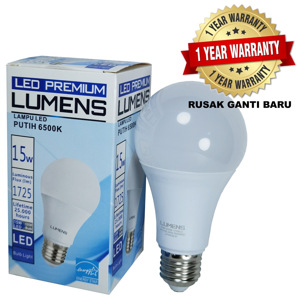 Jual Lampu LED LUMENS 15w 15 watt 15watt PUTIH atau KUNING TERANG MURAH ...