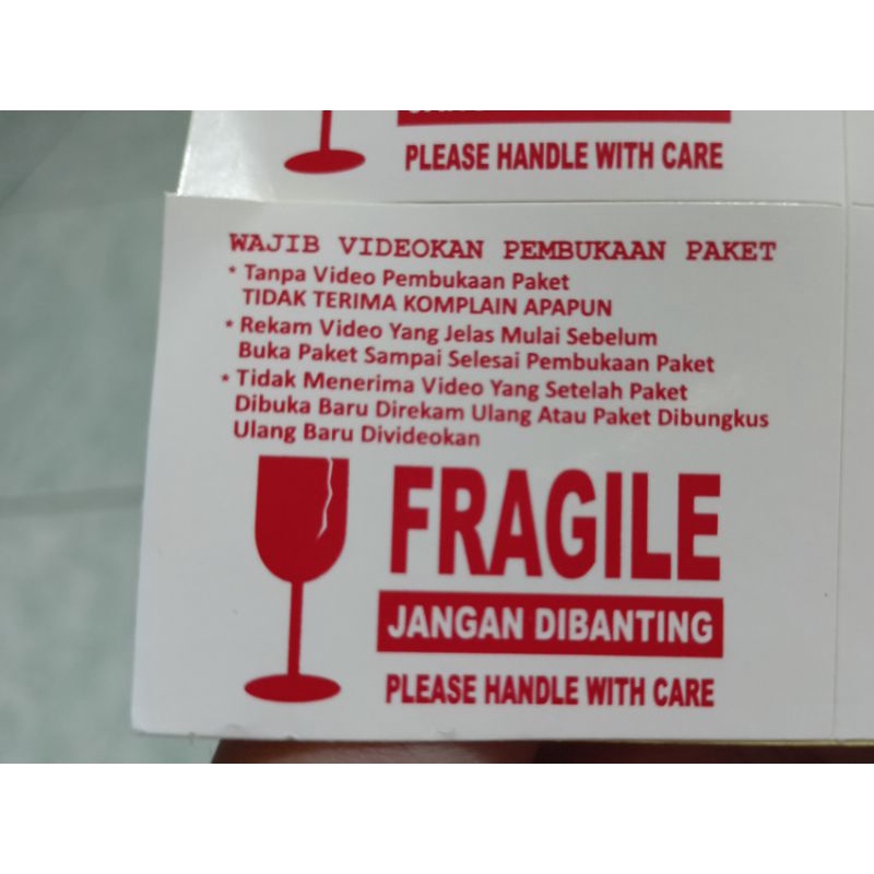 

Sticker Fragile & Unboxing murah / Sticker Fragile / Sticker Unboxing / Sticker video membuka paket