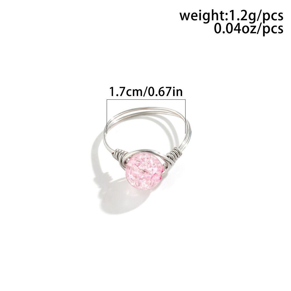 Mxbeauty Wanita Cincin Halus Vintage Manik Akrilik Retak Niche Desain Hadiah Gadis Sederhana Gaya Korea Ring