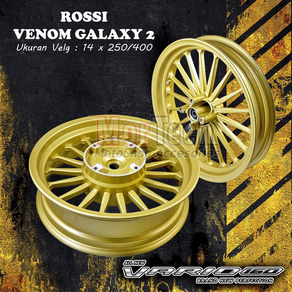 Rossi Velg Vario 160 ABS / PCX 160 CBS Venom Galaxy 2 Model Daytona KWDT New Vario160 Lebar 14x250/4
