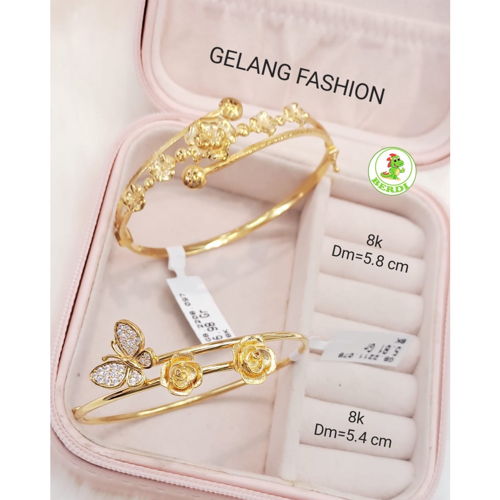 Gelang motif bunga kadar 375 wanita dewasa model besar elegan