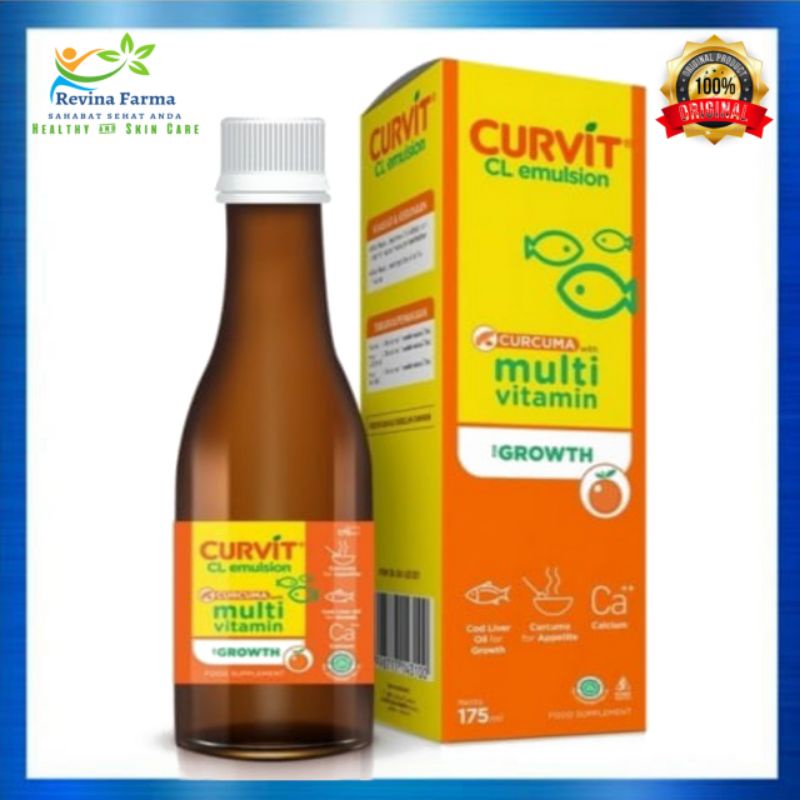 Curvit CL Emulsion Syrup 175ml Curcuma With Multivitamin Plus Minyak Ikan Cod Liver Vitamin Anak Unt