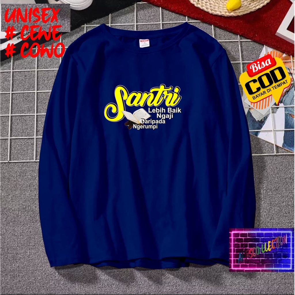 Cod Gratis Ongkir/Kaos DTF SANTRI LEBIH BAIK/Kaos Santri SantriwatiKaos Pria Pesantren/Kaos Murah/Pakaian Pria  Pakaian Wanita Islam Dakwahl/Best Seller