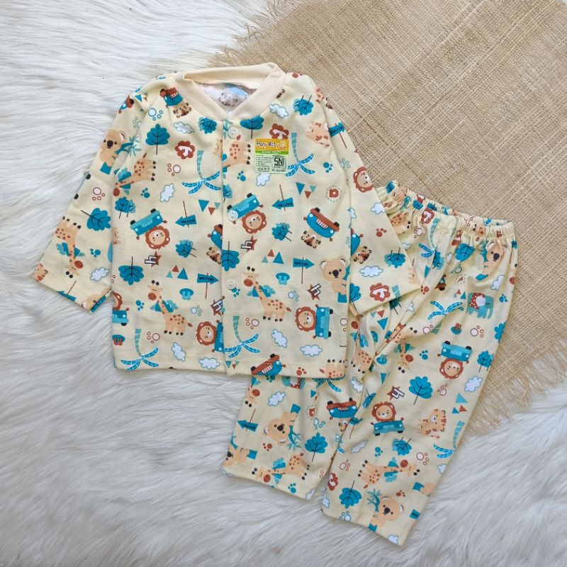 Setelan piyama bayi printing premium 3-12 bulan