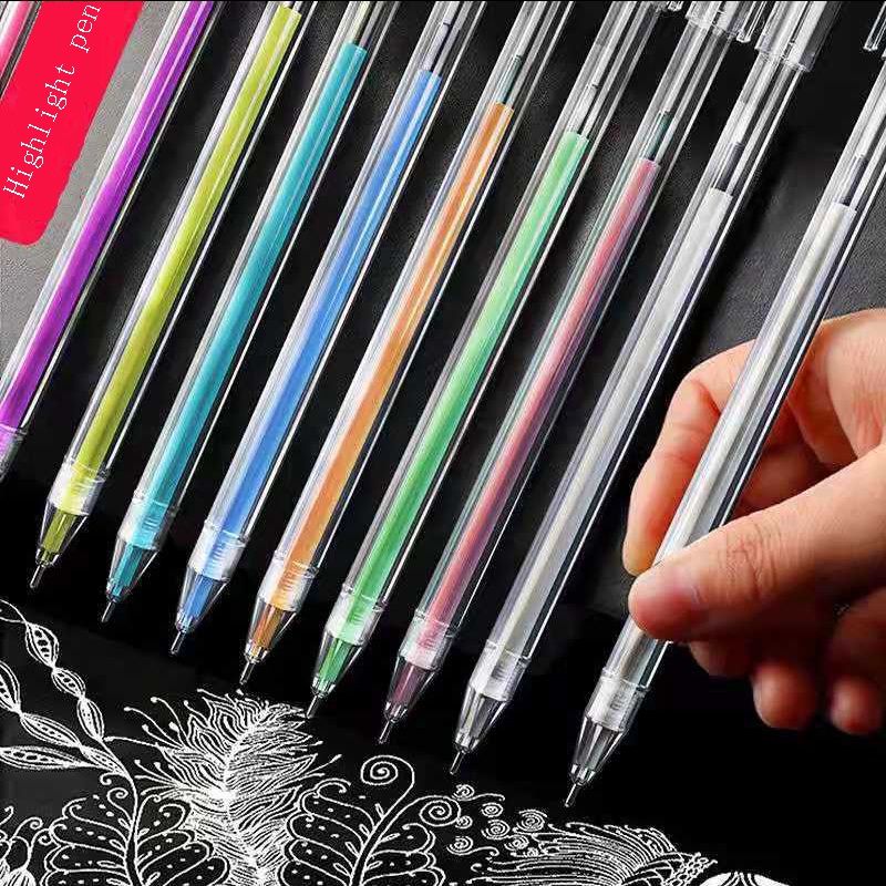 1pc 0.5mm Flash Gel Stabilo Pen Hand Akun Diy Graffiti Pulpen Alat Tulis Sekolah Kantor Perlengkapan Menulis