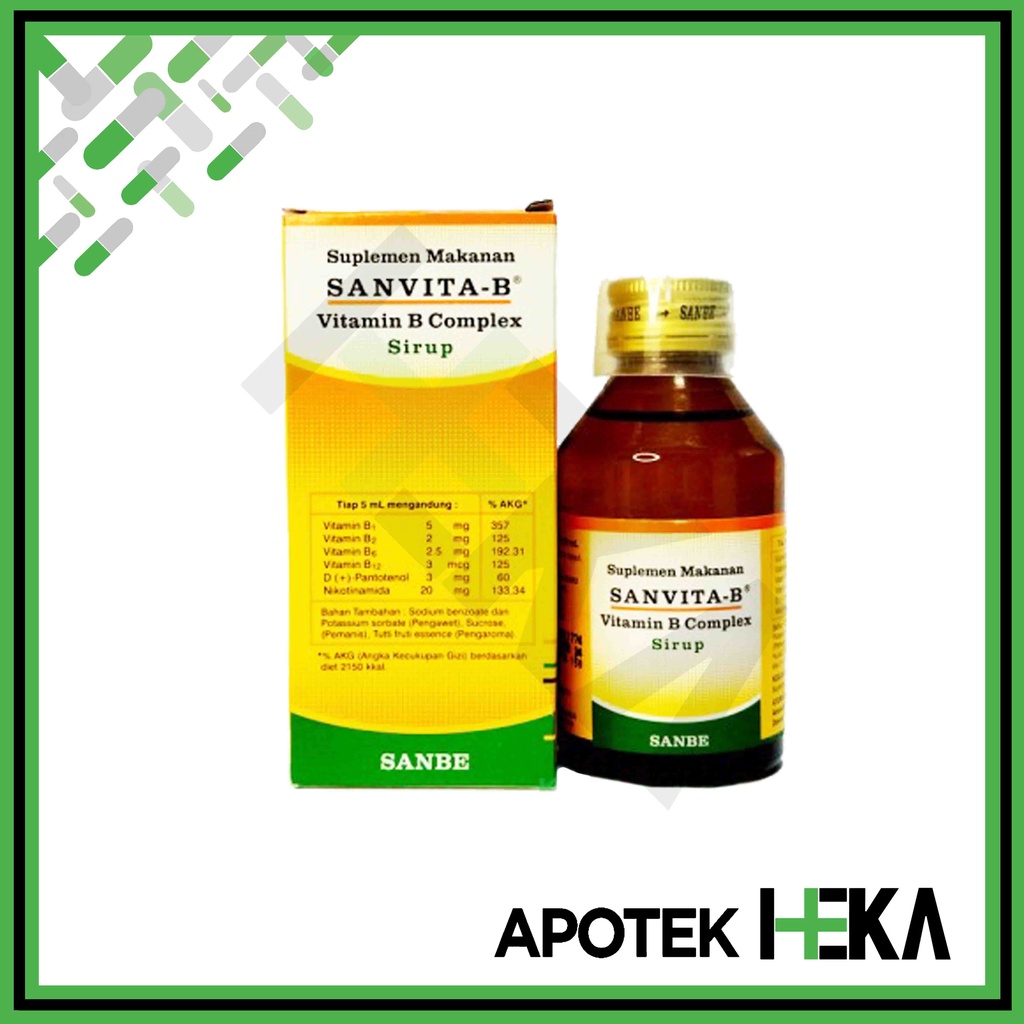 Sanvita B Syrup Botol 120 ml - Vitamin B Complex Sirup Vitamin Anak (SEMARANG)