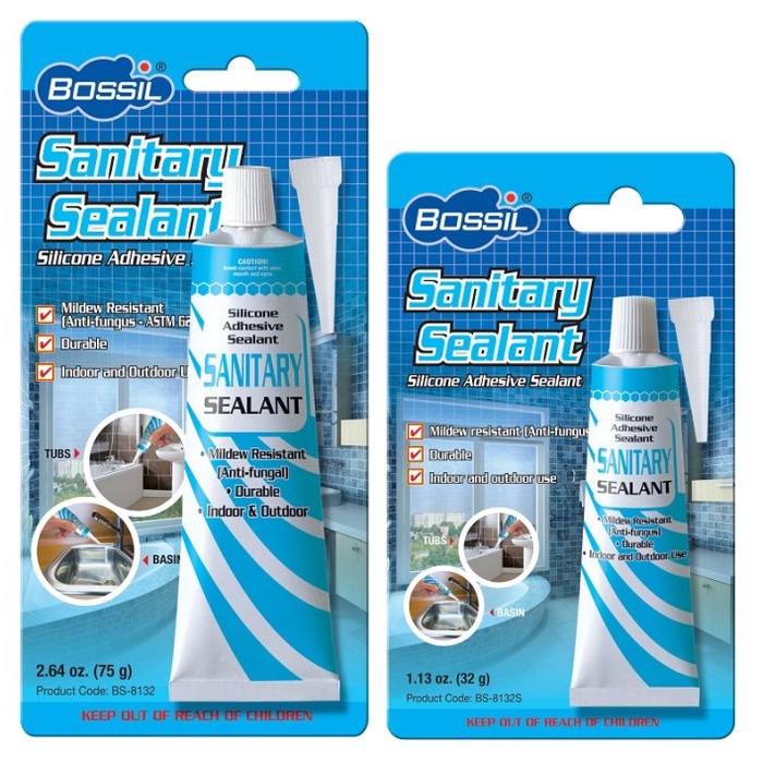 BOSSIL Sanitary Sealent Lem Silicone Kaca Keramik Pipa Isi 32gr