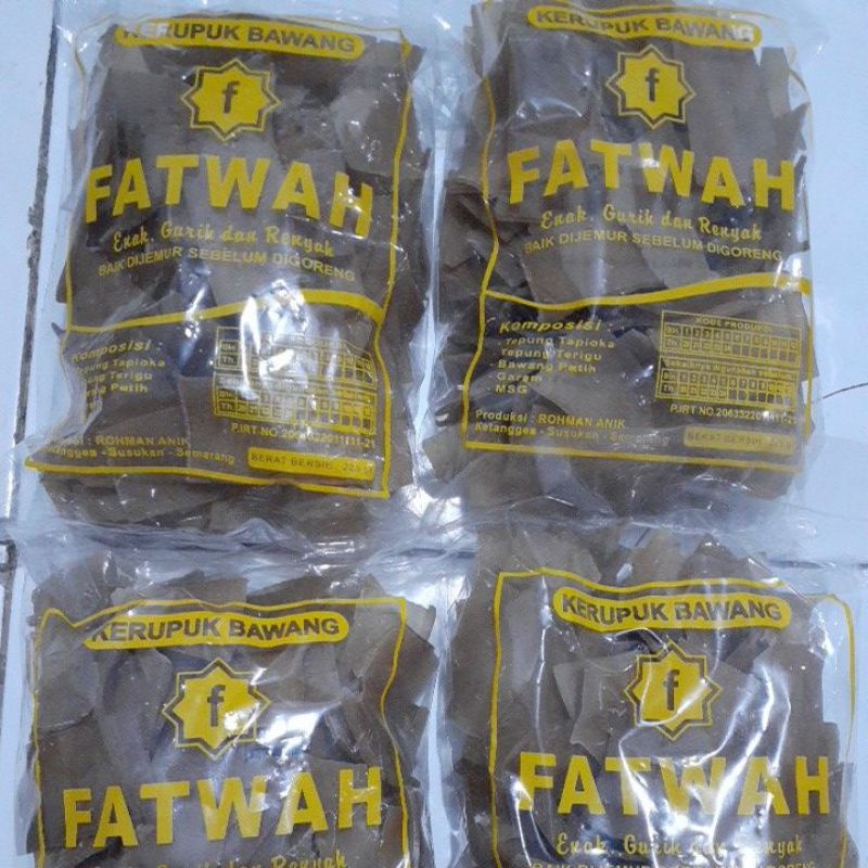 Kerupuk Bawang FATWAH mentah paket 900gr (225gr x 4 bks), asli Susukan, Kab. Semarang