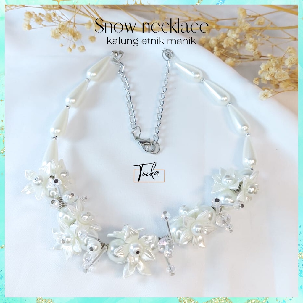 [Tozka] Kalung manik etnik Snow white series