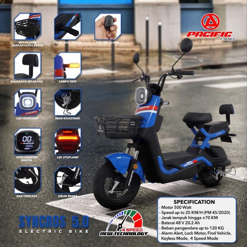 SEPEDA MOTOR LISTRIK PASIFIC SYNCROS 5.0
