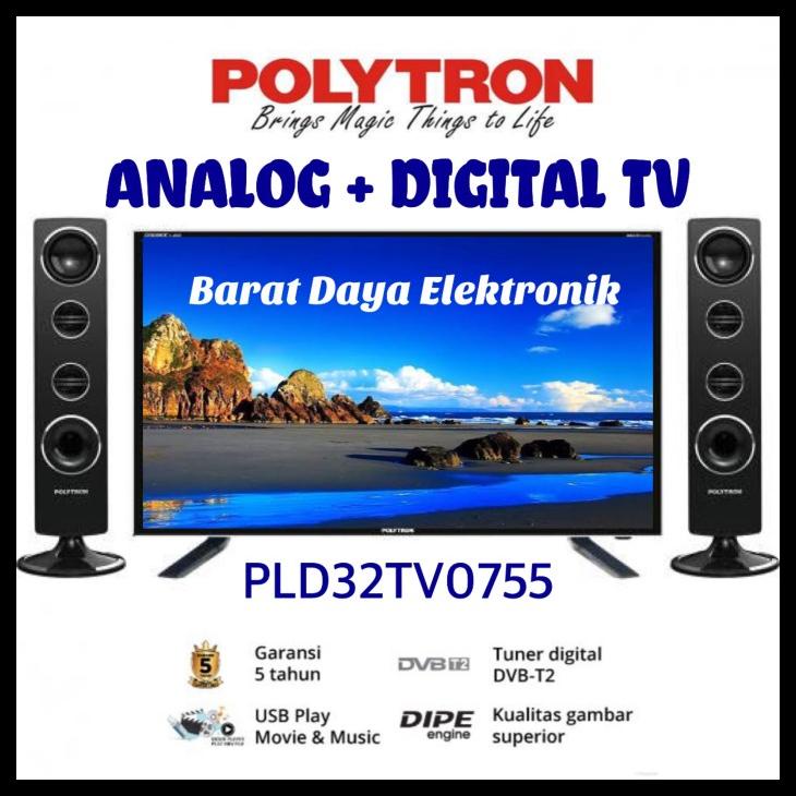 Polytron Led Digital Tv 32 Inch 32Tv0755 Tv Led Digital + Speakertower