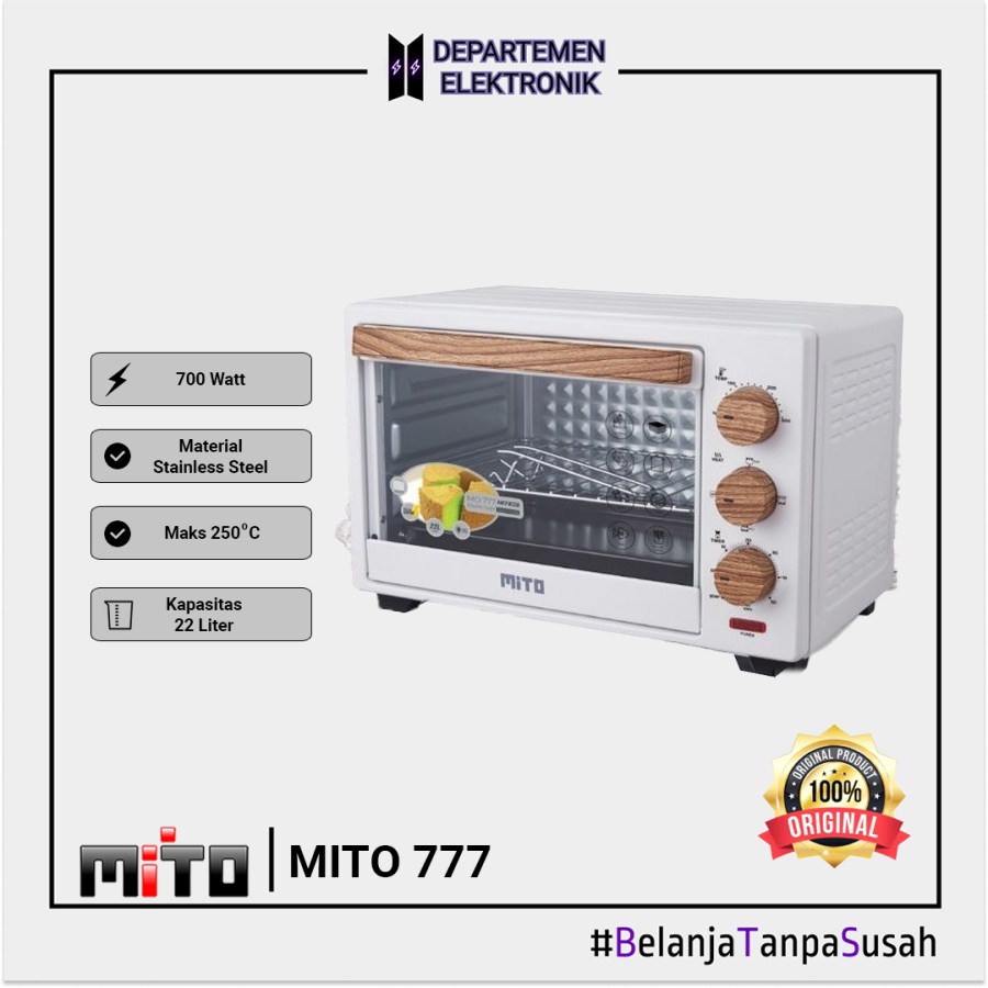 OVEN MITO HIT MO-777 / 22 LITER / MO 777 / OVEN LISTRIK MITO HIT MO 777 / READY MURAH BANGET / GARANSI RESMI