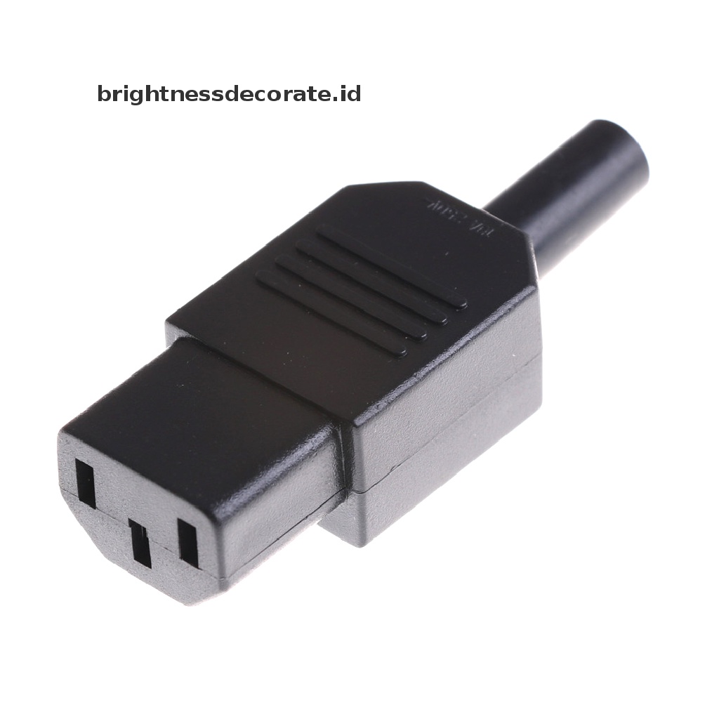 [Birth] Soket 3pin Hitam 10A/250V IEC 320c13 Female Plug Rewirable Power Connector [ID]