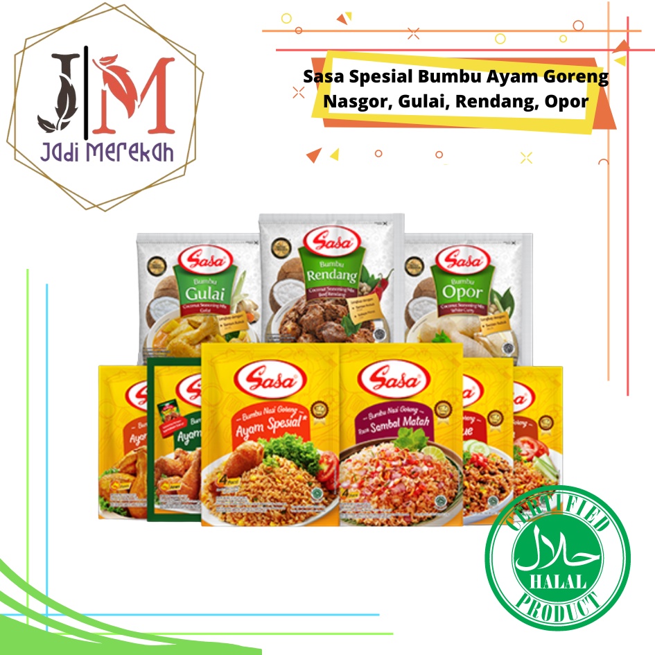 

Bumbu Ayam Spesial, Nasi Goreng, Rendang, Opor, Kuah Sop, Sayur Asem, Gulai Sasa