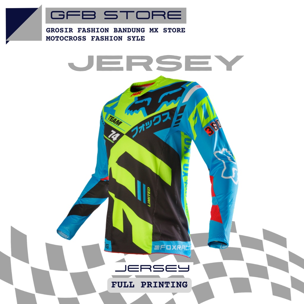 Jersey Trail Motocross Sepeda MTB Full Print Premium Anti luntur