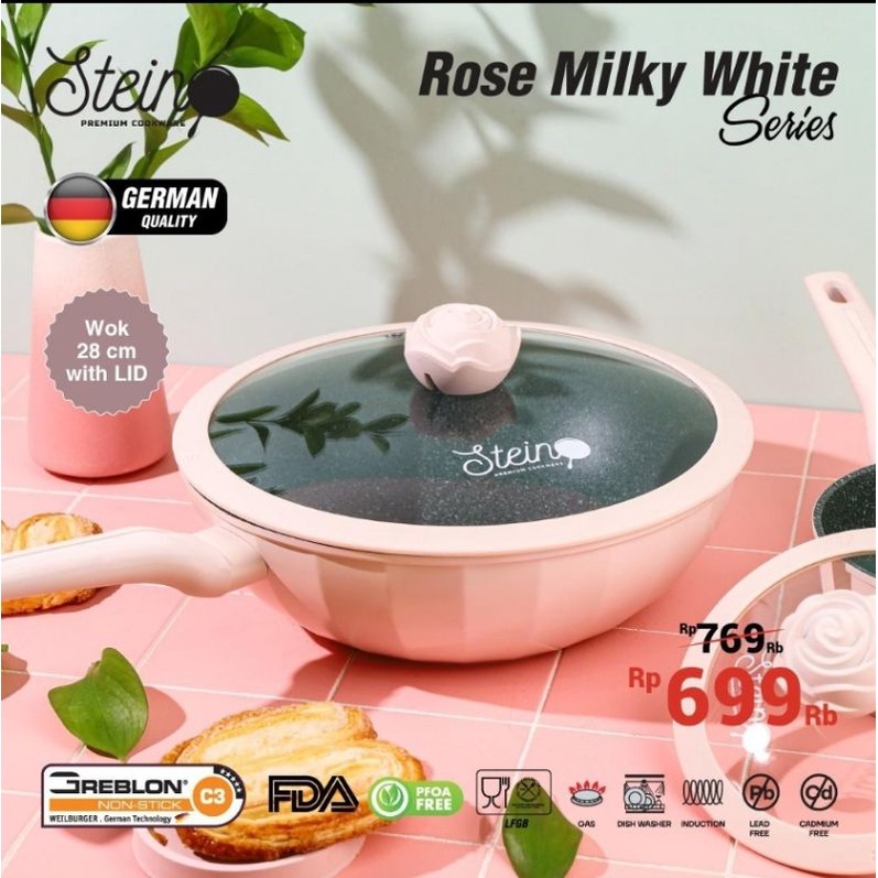 STEIN Glamour Rose satuan ecer Panci set Steincookware Glamour Rose Panci Steincookware Granite German