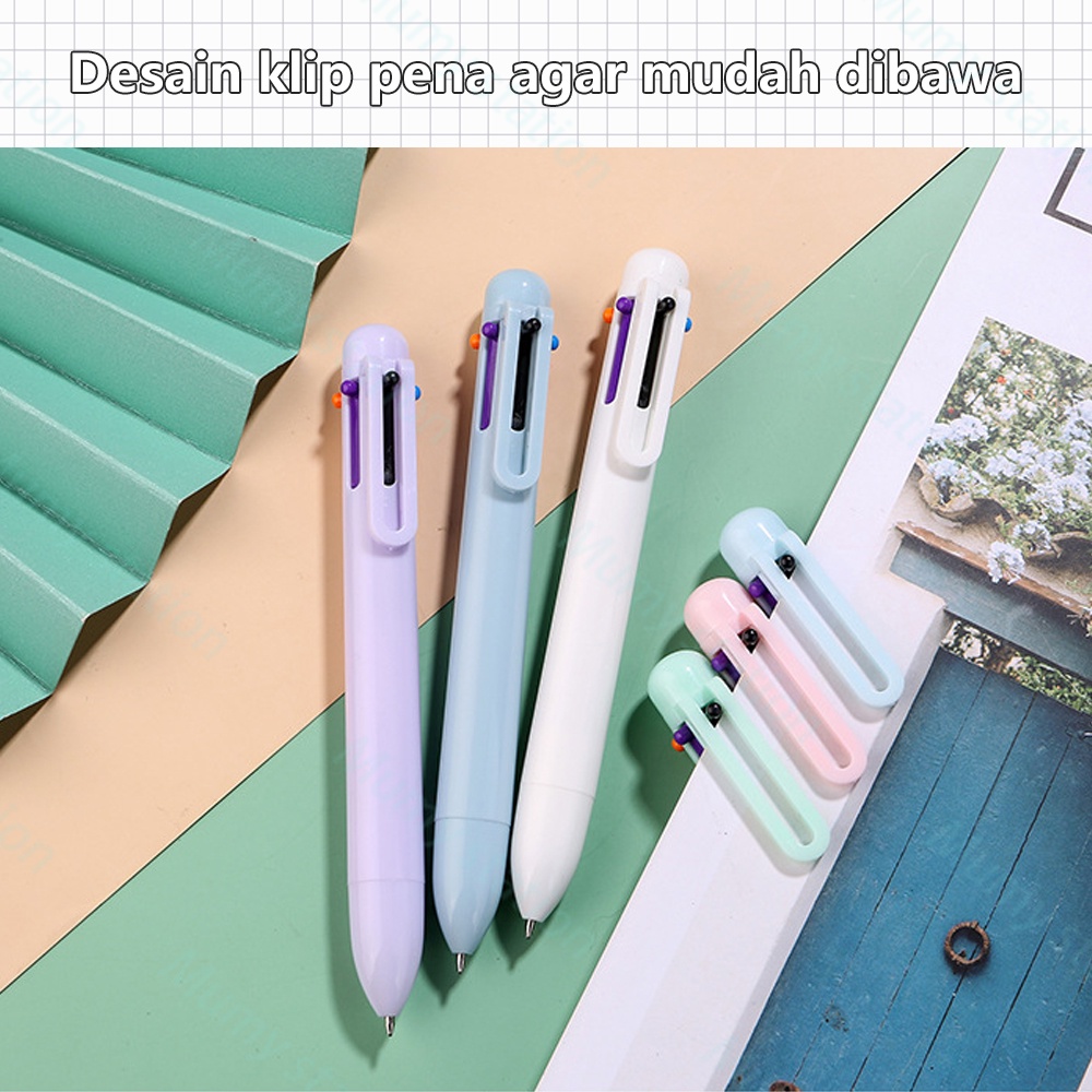 Mumystation pulpen 6 in 1 Pulpen Mekanik 6 warna Pulpen Ballpoint