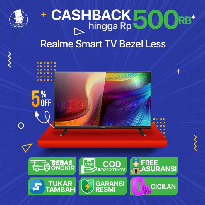Tgs Realme Smart Tv 32" - 43" - 50" Inch Garansi Resmi Realme Android Tv