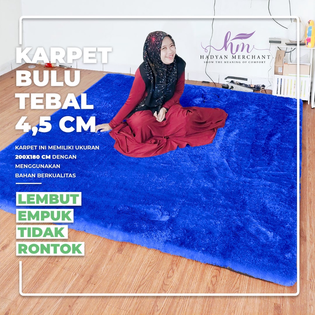 Hoommy - Karpet Bulu Rasfur Tebal 4,5 cm Ukuran 200x180 cm Ukuran Kasur No.1