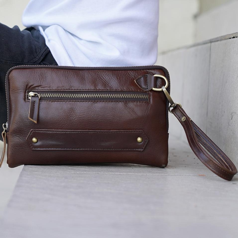 "SUR.26Ja23ᴶ" MS Clutch - Tas Tangan Pria Kulit Mark Hemsworth Code V7745