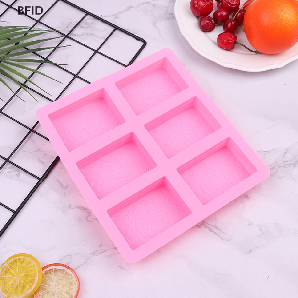 [BFID] 1pc Cetakan Sabun Silikon Persegi Panjang 6rongga DIY Portable Cake Mold [ID]