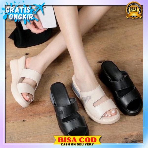 Wegdes Ibuibu Pesta Kondangan Spatu Wadges Model Korean Style Sandal Wedges Wnta Dewasa Ibu Ibu Sndl