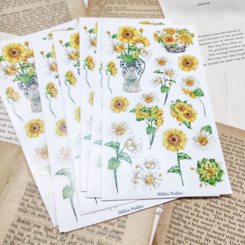 

SS0013i Kiss Cut Sticker | Sunflower Kiss Cut Sticker | Journal sticker tema bunga matahari