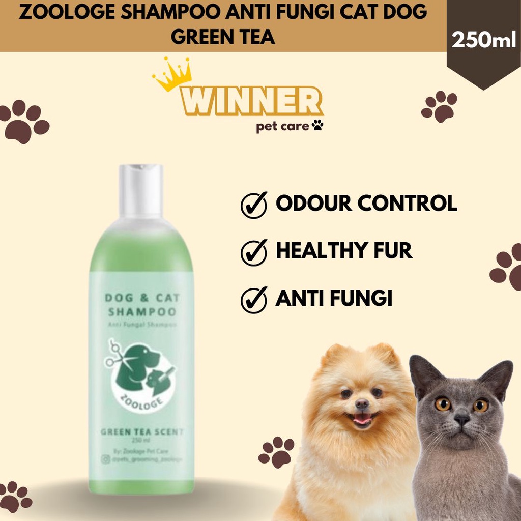 Zoologe Shampo Anti Jamur Kucing Anjing Green Tea 250ml