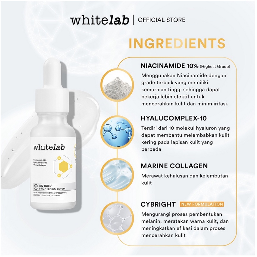 WHITELAB N10-Dose+ Brightening Serum Niacinamide 10% (20ml)