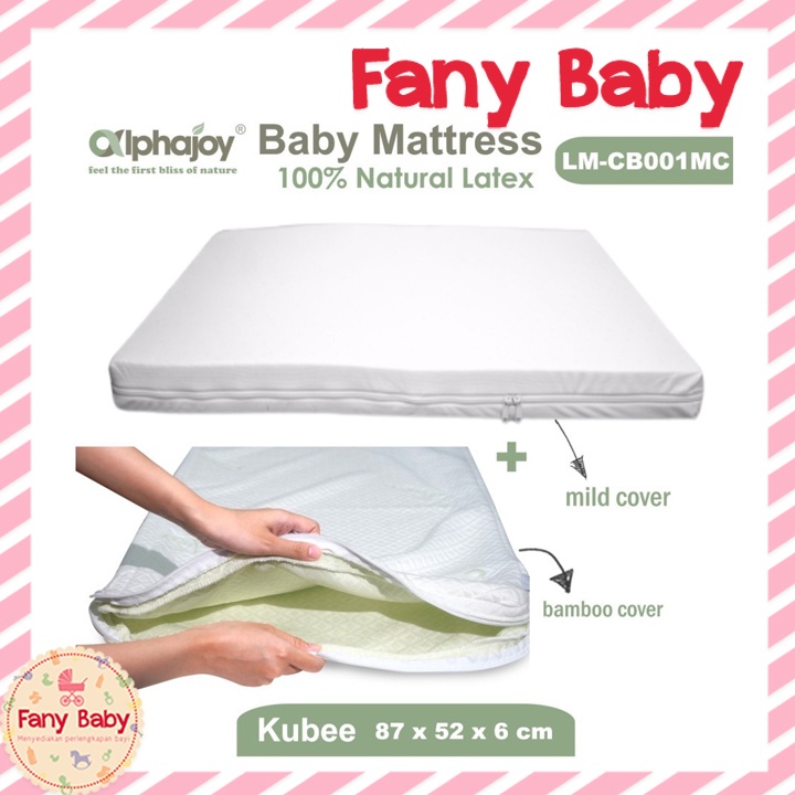 ALPHAJOY KUBEE MATTRESS 87X52X6CM 100% NATURAL LATEX WITH MILD COVER