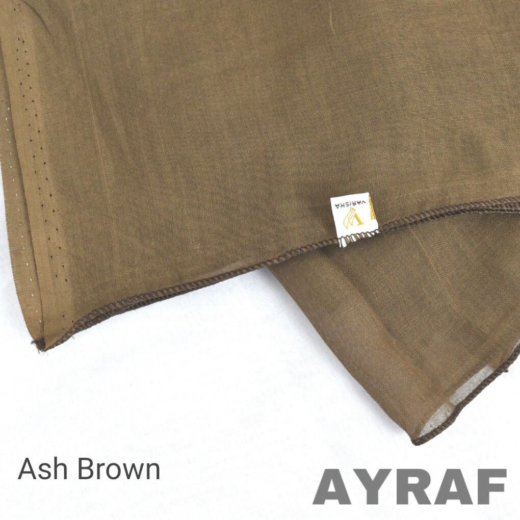 kerudung hijab segiempat voal paris premium size 110x110 by VARISHA warna ash brown