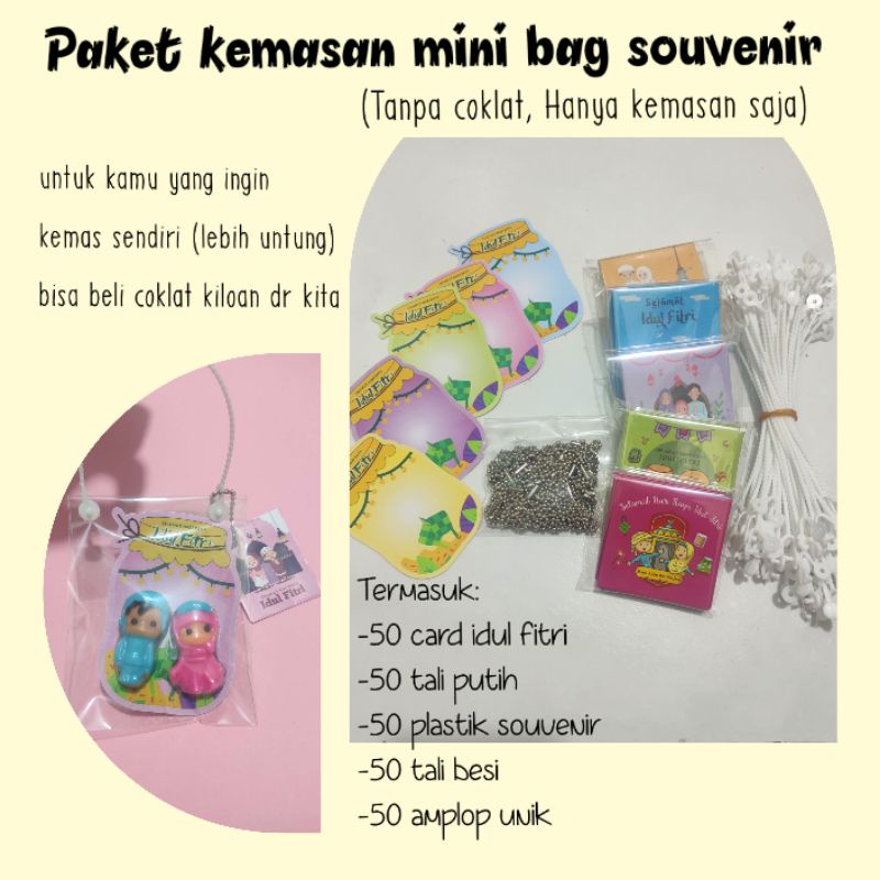 

kemasan coklat mini bag - bungkus souvenir coklat lebaran