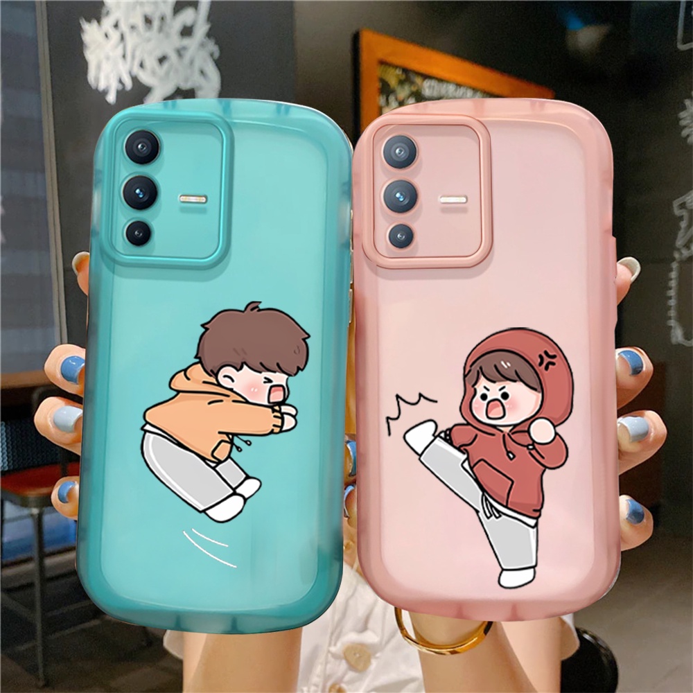 Case Oval Couple Samsung A13 A51 A52 A50 A50S A30S M12 A11 - Softcase - Silicone Transparant