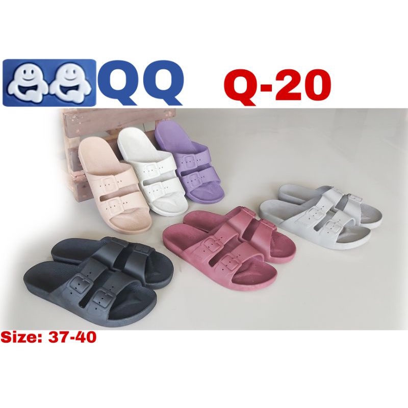 Sandal Wanita Q-20 Sandal Jelly Selop Karet Teplek Empuk Anti Slip