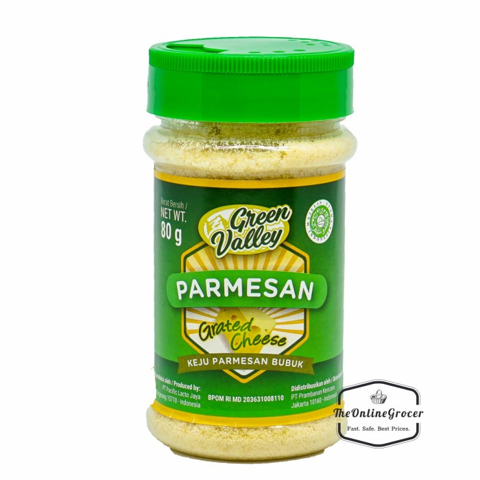 

Terlaris ✨ - Green Valley Grated Parmesan Cheese 80gr - Keju Parmesan parut 2.1.23