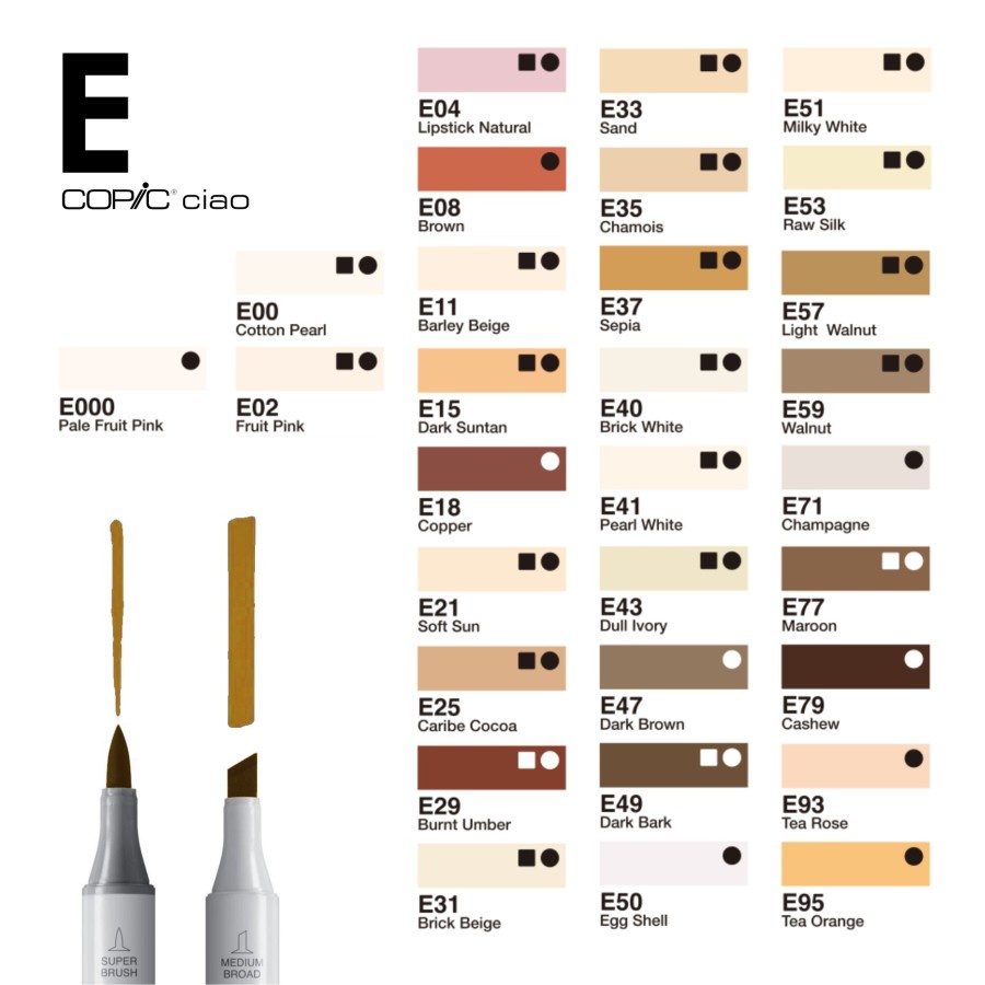 Copic Ciao Marker E (Earth) Series CCM/E - Satuan