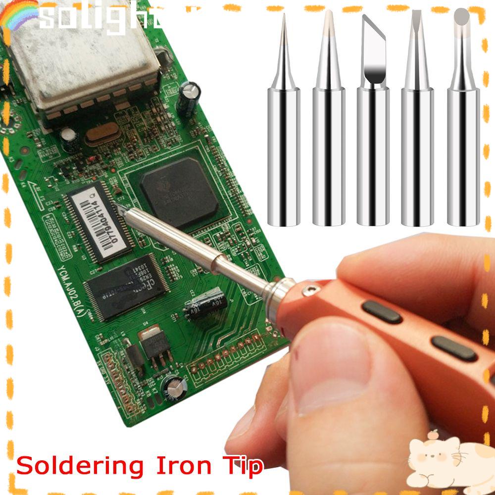 Solighter 10pcs Solder Ujung Besi Bebas Timah Tembaga Panas Internal 2.4D B I 3C K Untuk936 853D 8786D Rework Station