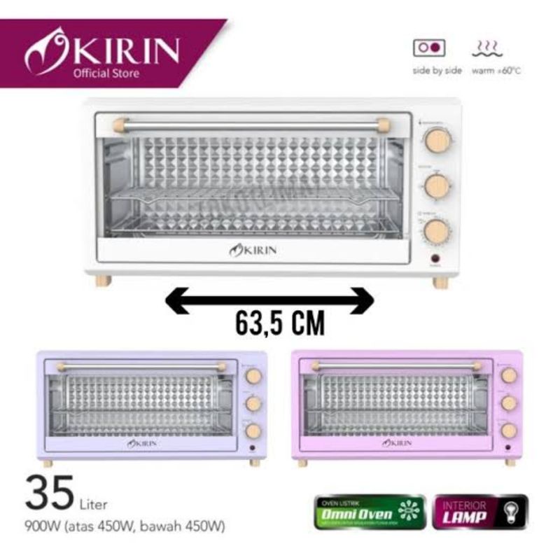 Oven Kirin KBO 350 WB Wide Body Lebar 35 Liter Low Watt  350WB