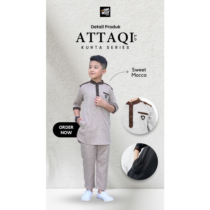 Koko Kurta Anak ATTAQI 2.0 Littlekhaf by AMMARKIDS untuk anak 3-12th