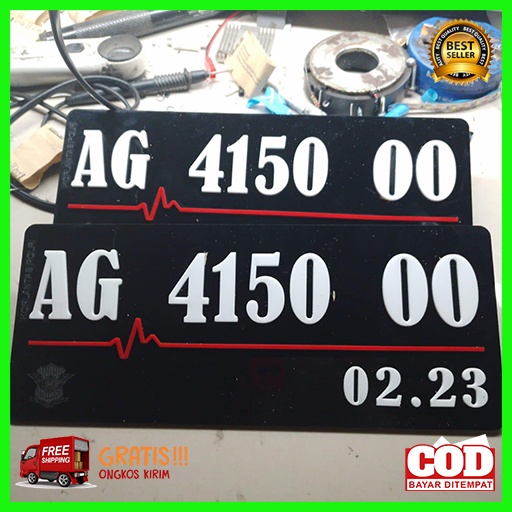 Plat Nomer Motor Bahan Akrilik Tebal 2mm Huruf Timbul Model Terbaru / Plat Nomer Motor Variasi / Pla