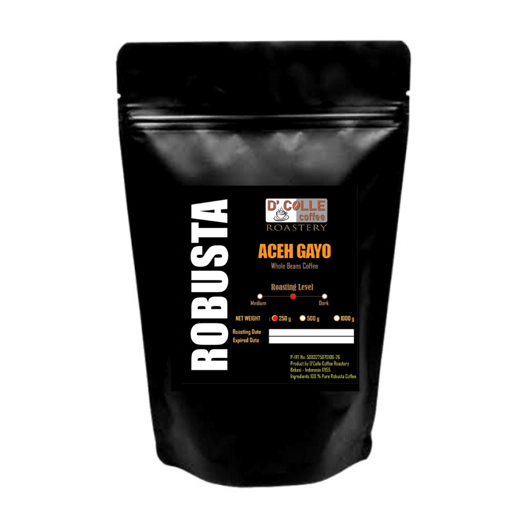 

Kopi Robusta Aceh Gayo 250 gram - Natural / kopi Biji / Kopi Bubuk / Kopi Giling / Kopi Robusta